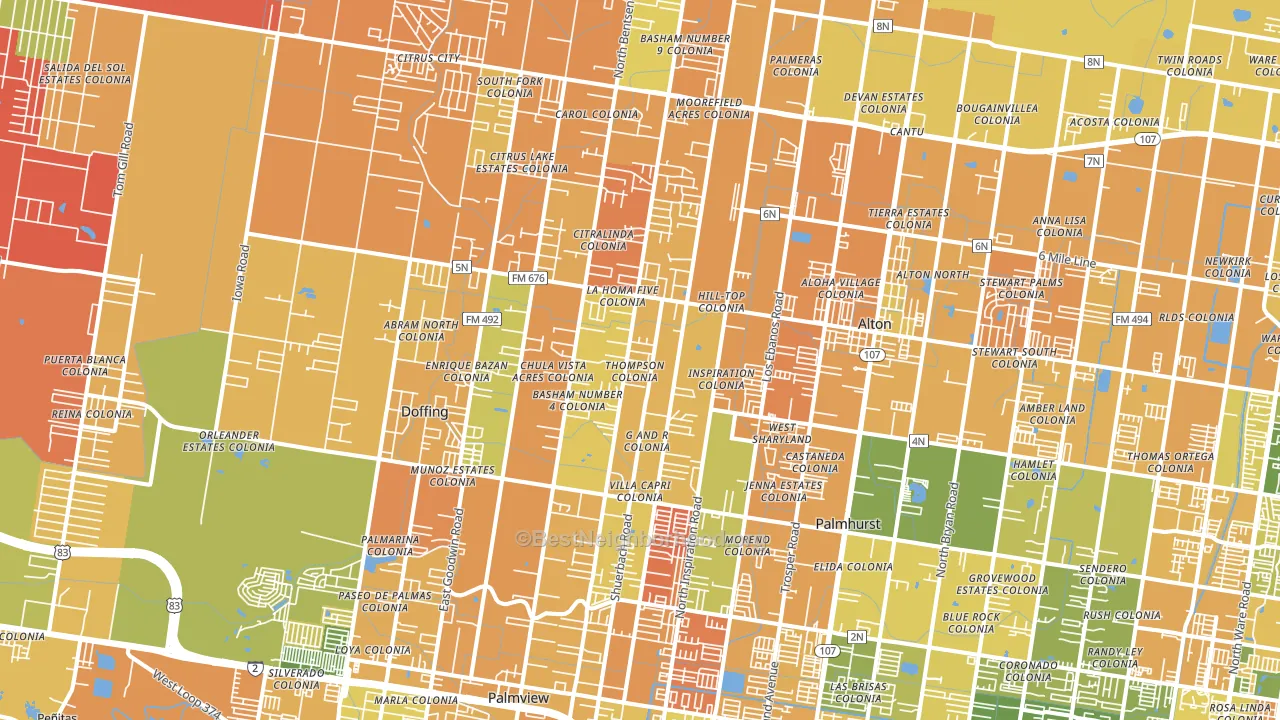 78574, TX block-group voter-turnout map