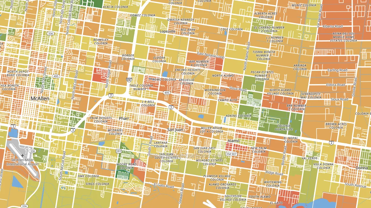 78589, TX block-group voter-turnout map