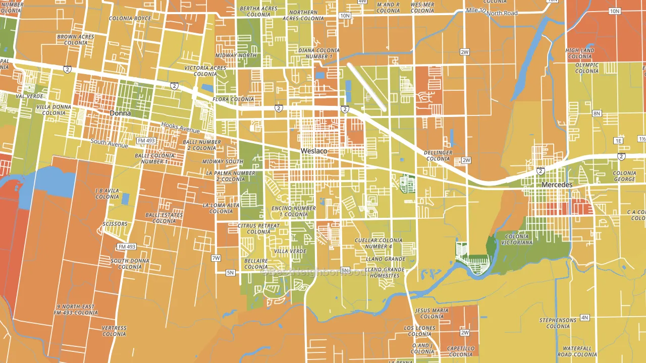 78596, TX block-group voter-turnout map