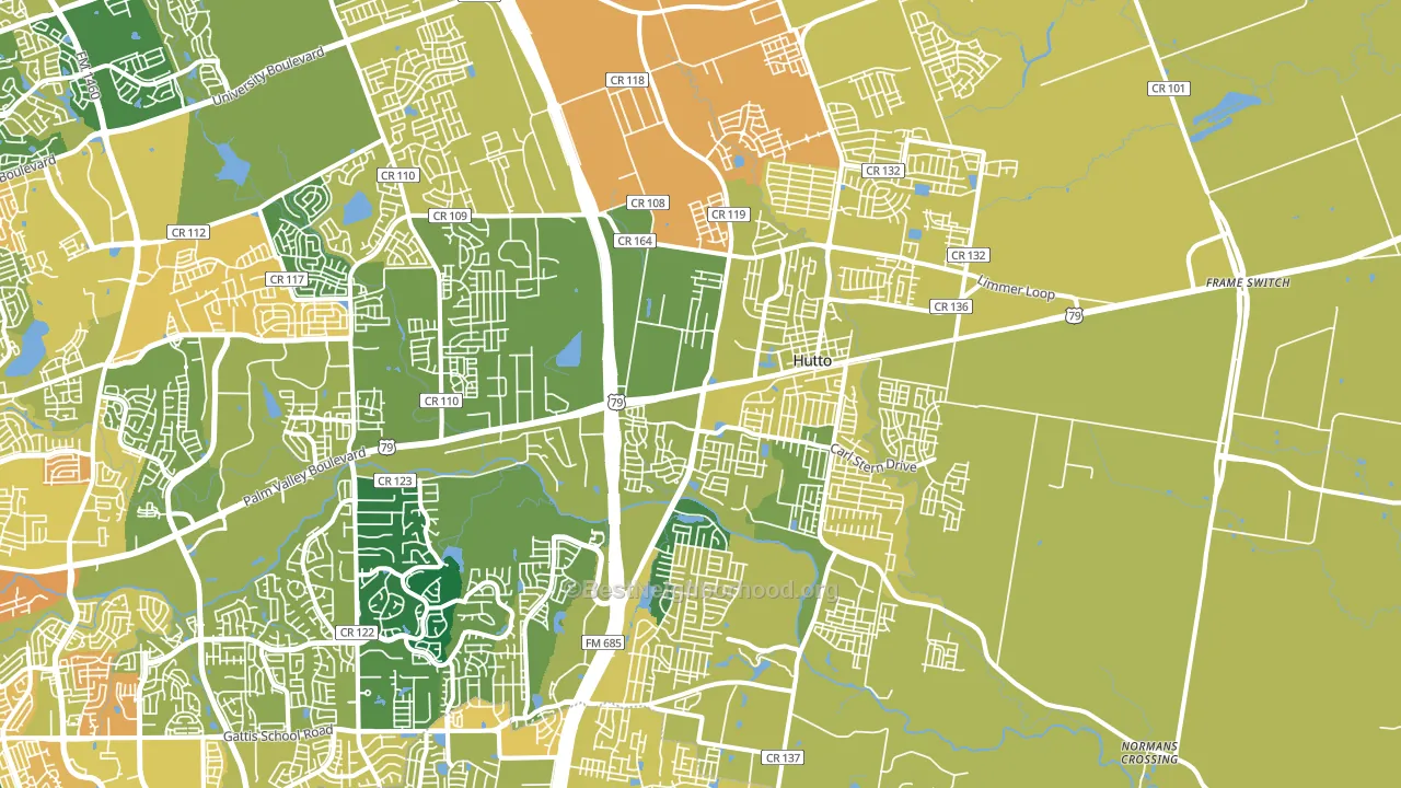 78634, TX block-group voter-turnout map