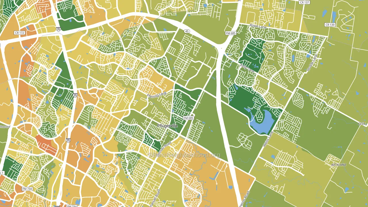 78660, TX block-group voter-turnout map