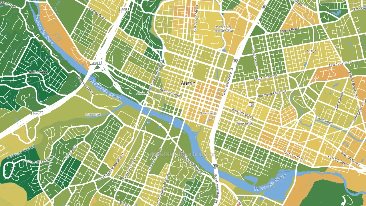 78701, TX block-group voter-turnout map