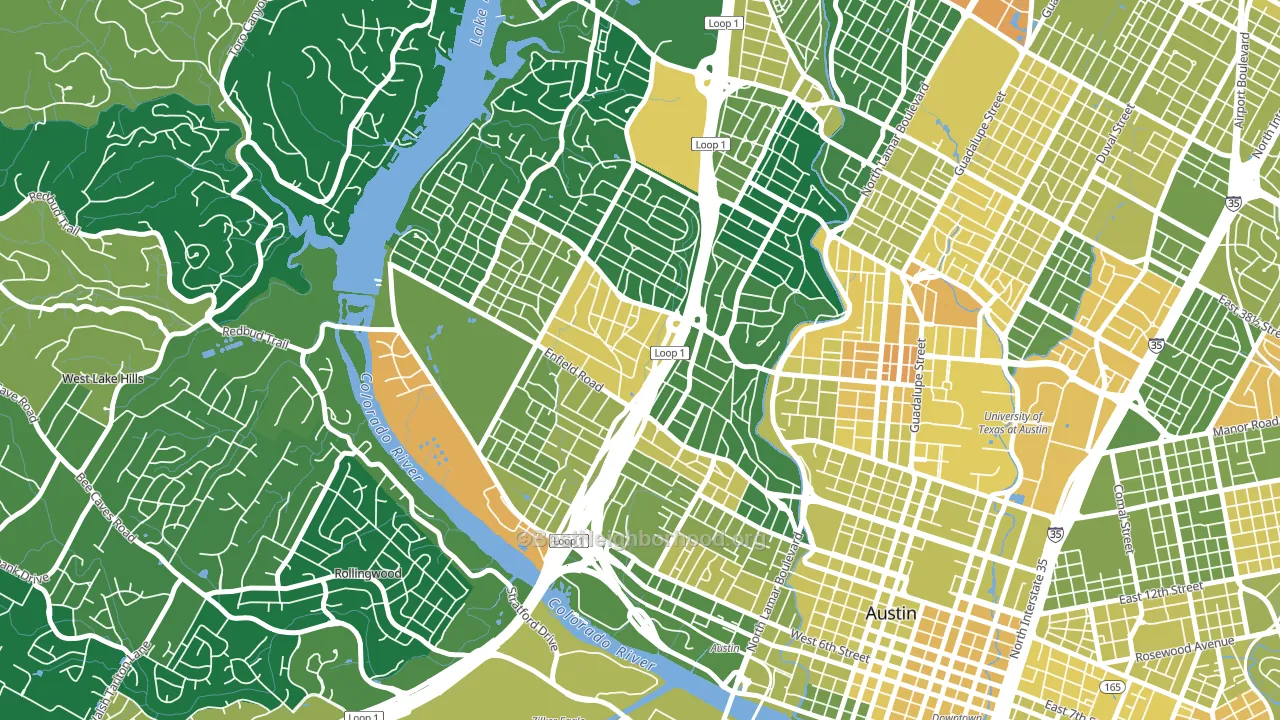 78703, TX block-group voter-turnout map