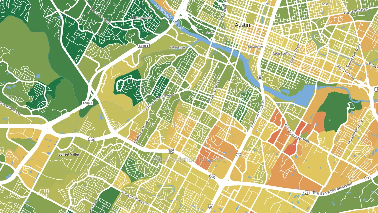 78704, TX block-group voter-turnout map