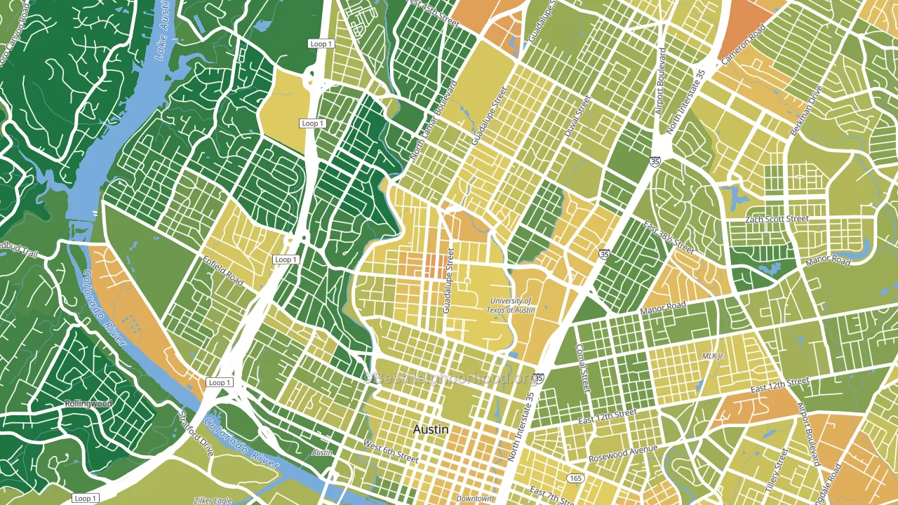 78705, TX block-group voter-turnout map