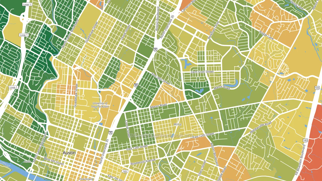 78722, TX block-group voter-turnout map