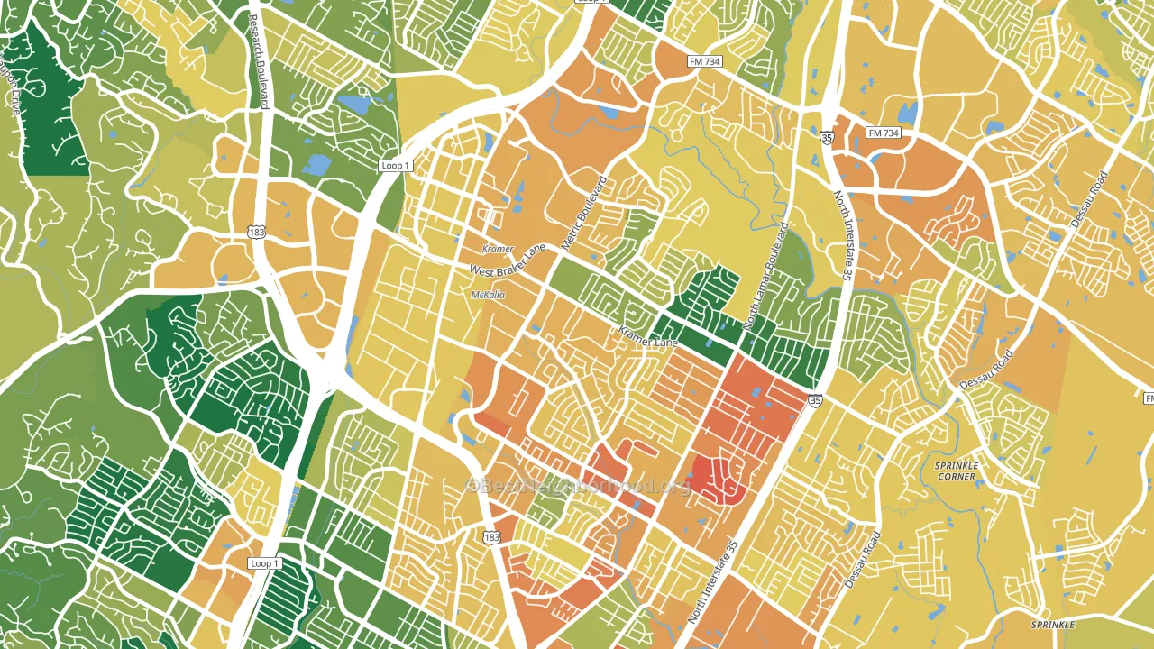 78758, TX block-group voter-turnout map
