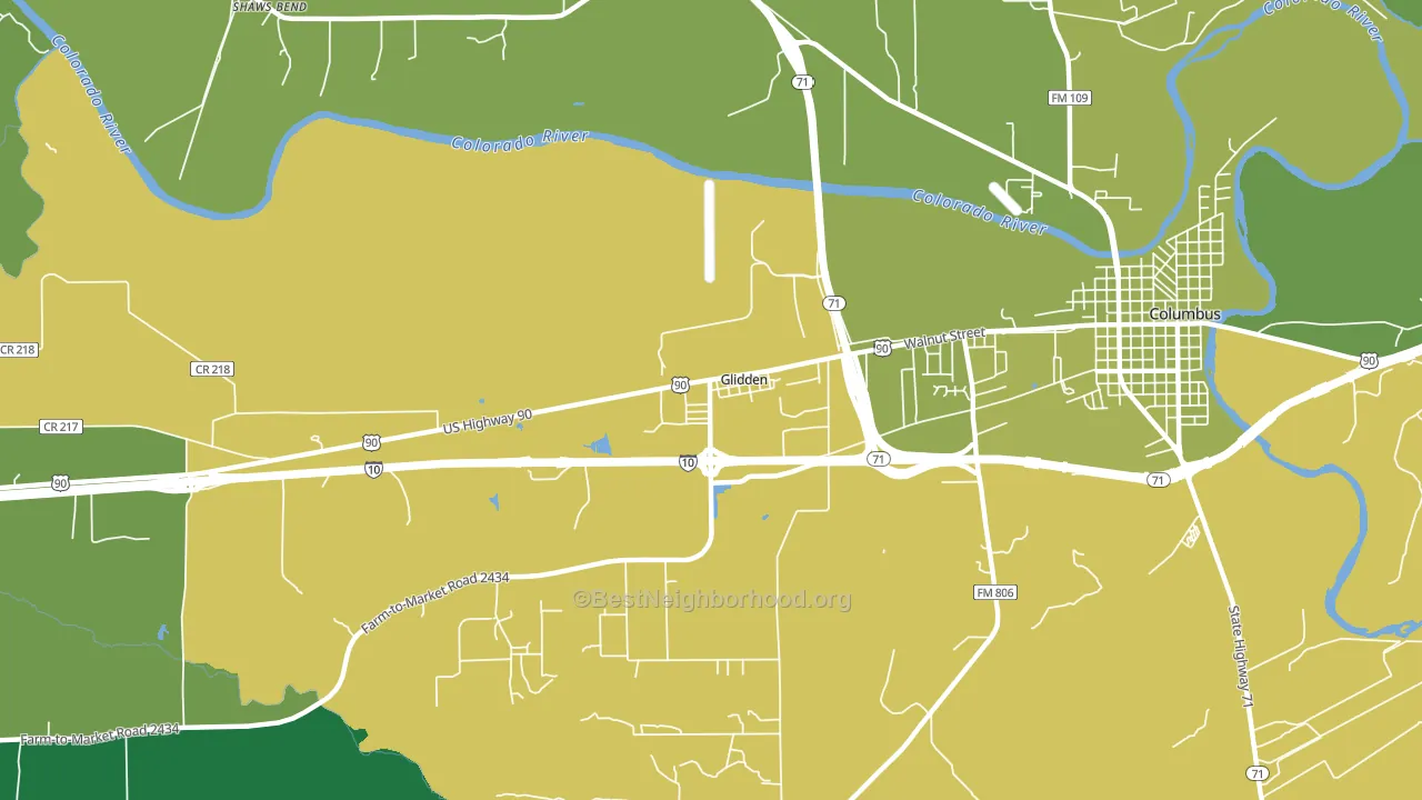 78943, TX block-group voter-turnout map