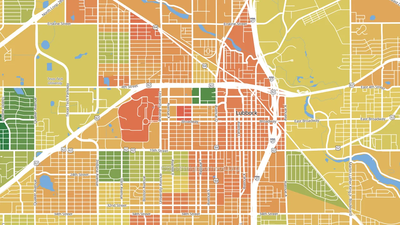 79401, TX block-group voter-turnout map