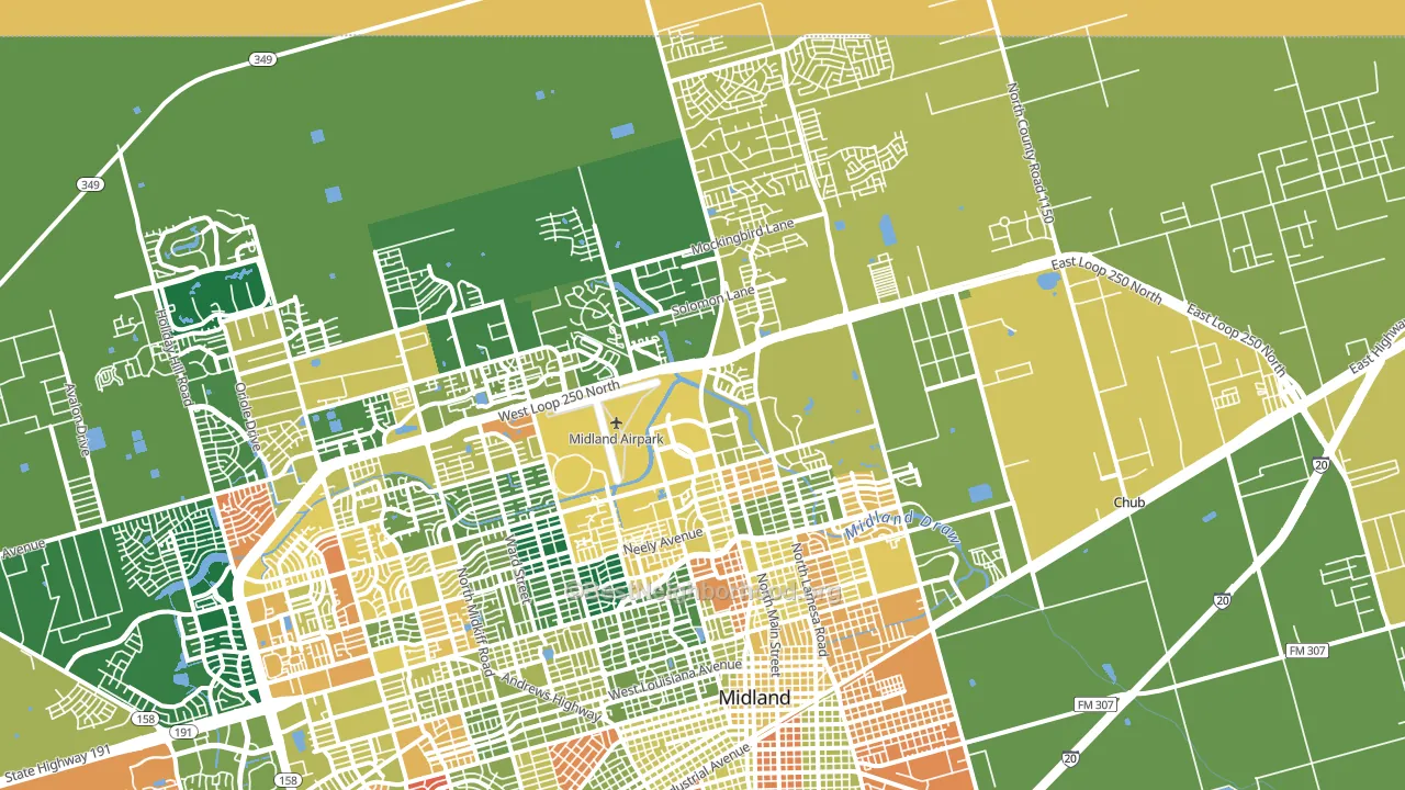79705, TX block-group voter-turnout map