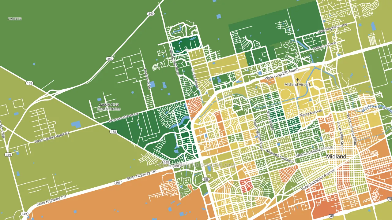 79707, TX block-group voter-turnout map
