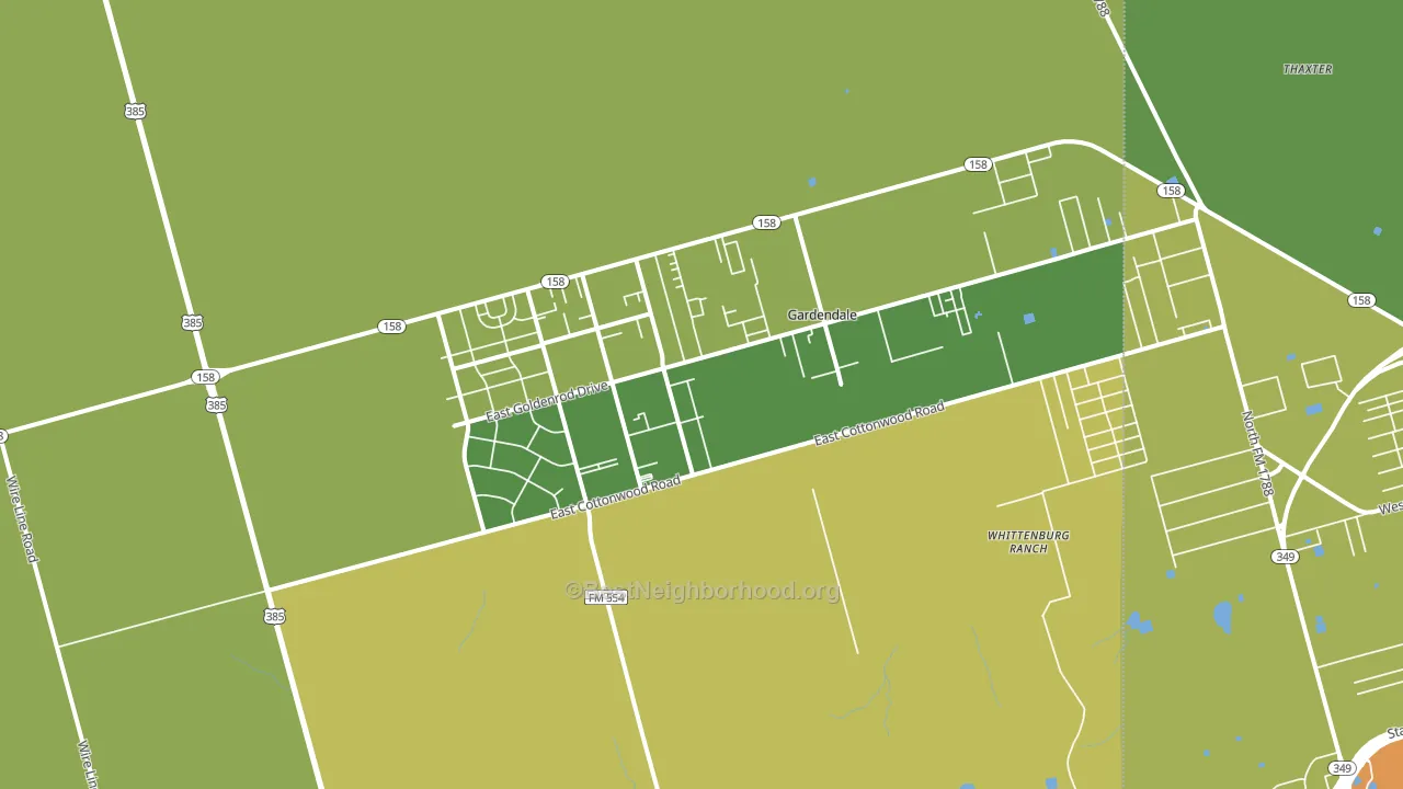 79758, TX block-group voter-turnout map