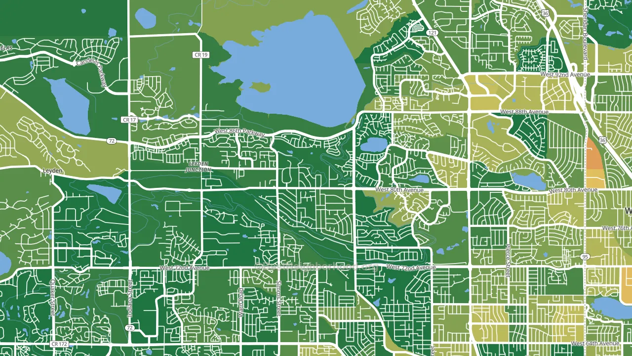 80005, CO block-group voter-turnout map