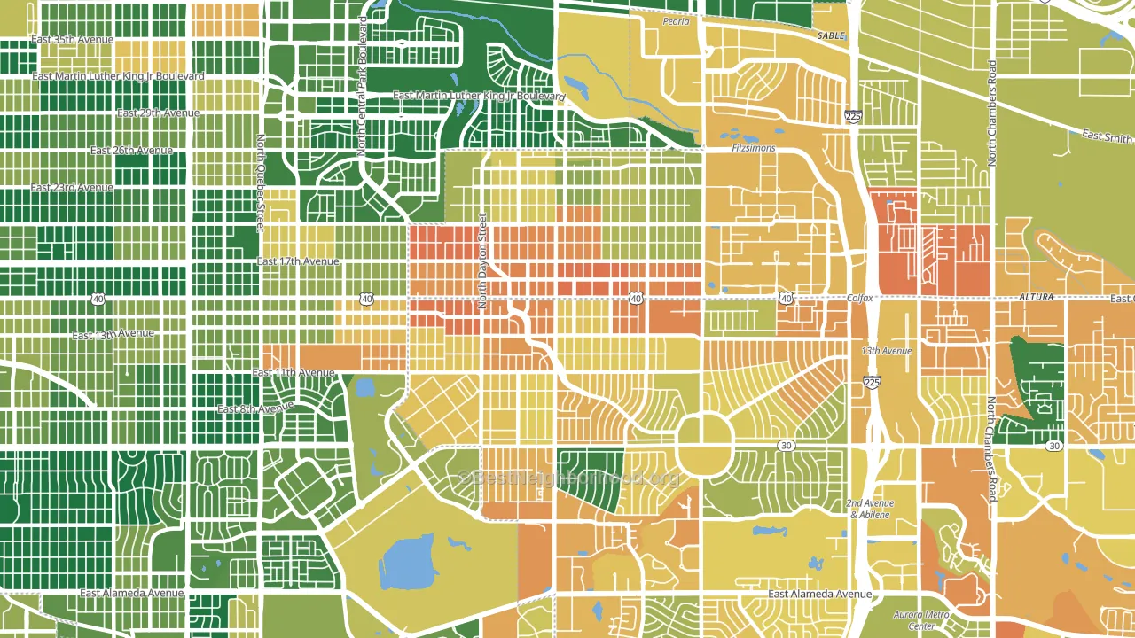 80010, CO block-group voter-turnout map