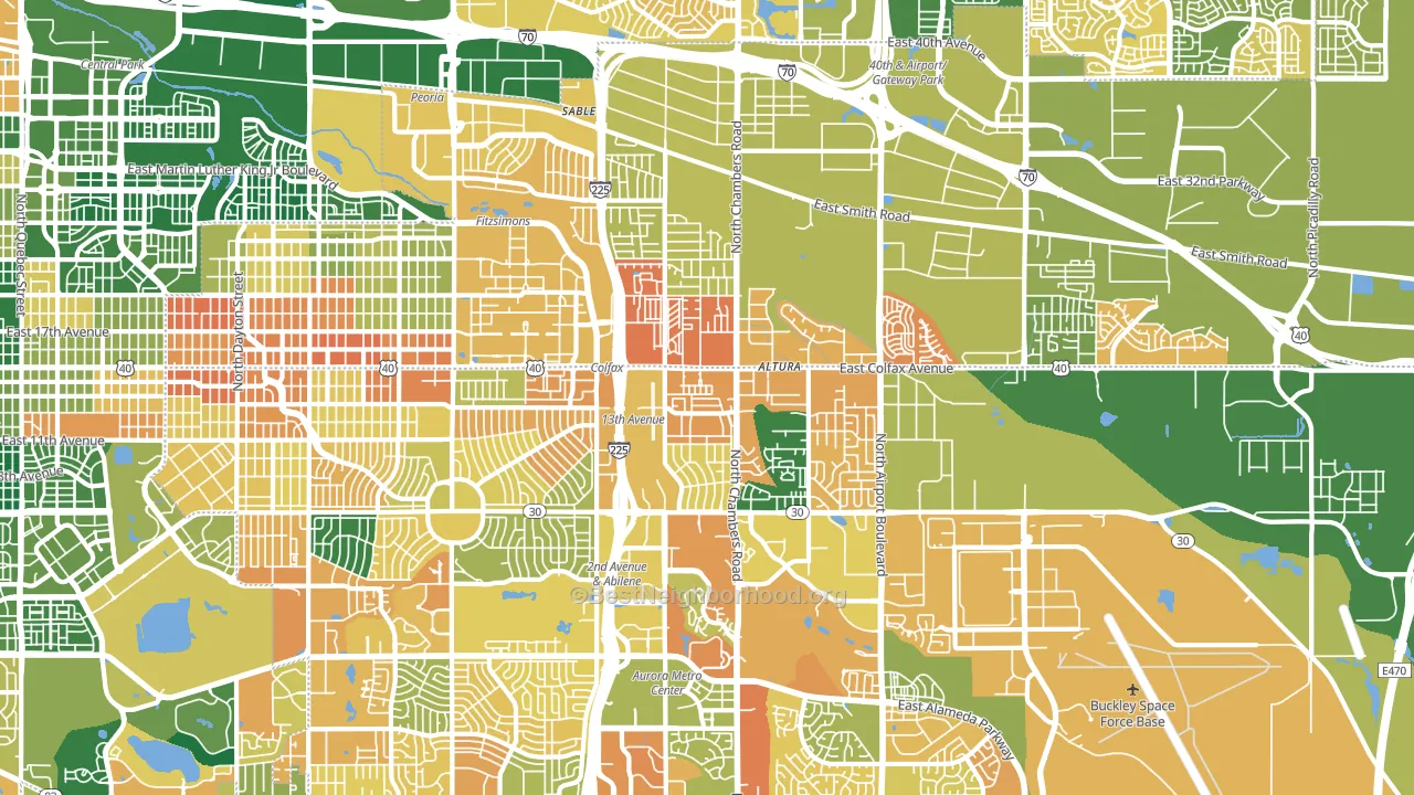 80011, CO block-group voter-turnout map