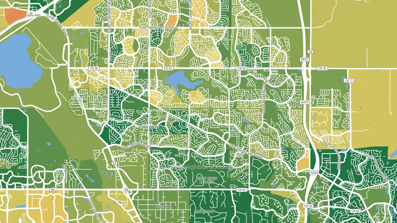 80015, CO block-group voter-turnout map