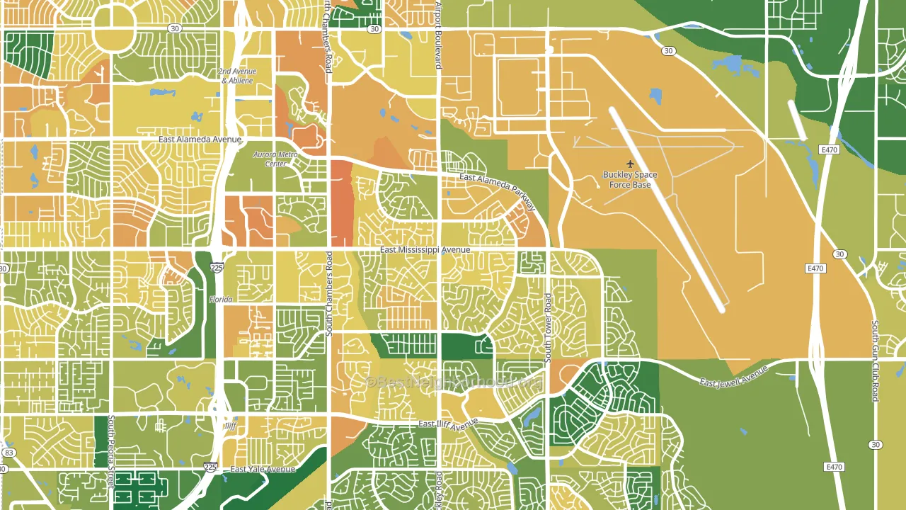 80017, CO block-group voter-turnout map