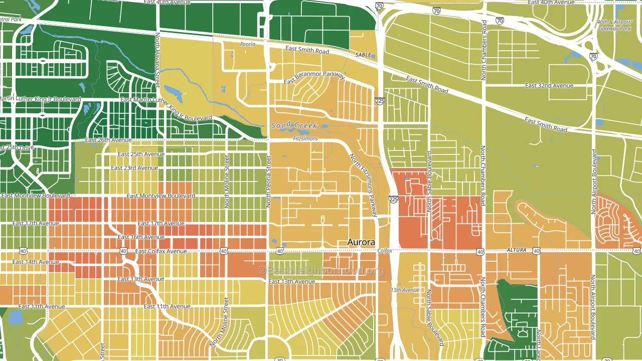 80045, CO block-group voter-turnout map