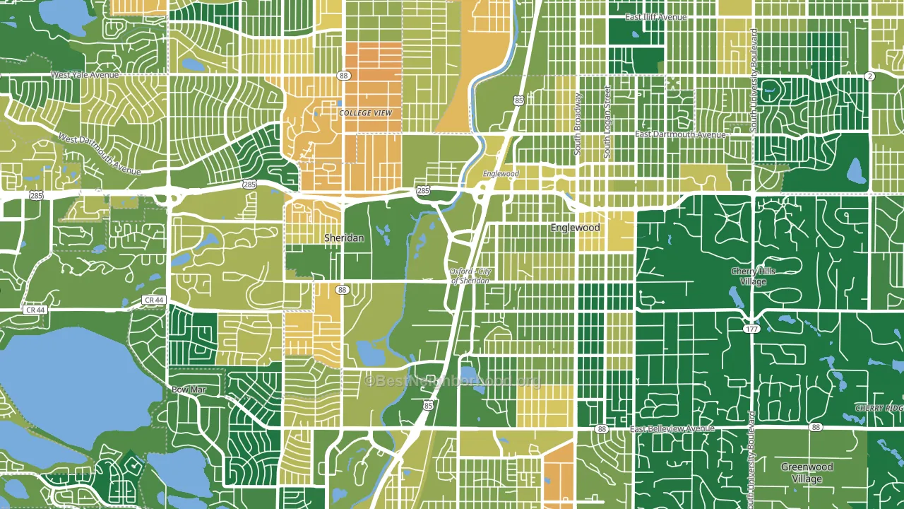 80110, CO block-group voter-turnout map