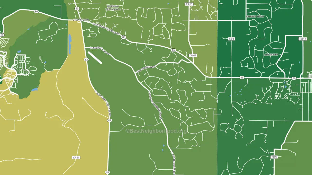 80116, CO block-group voter-turnout map