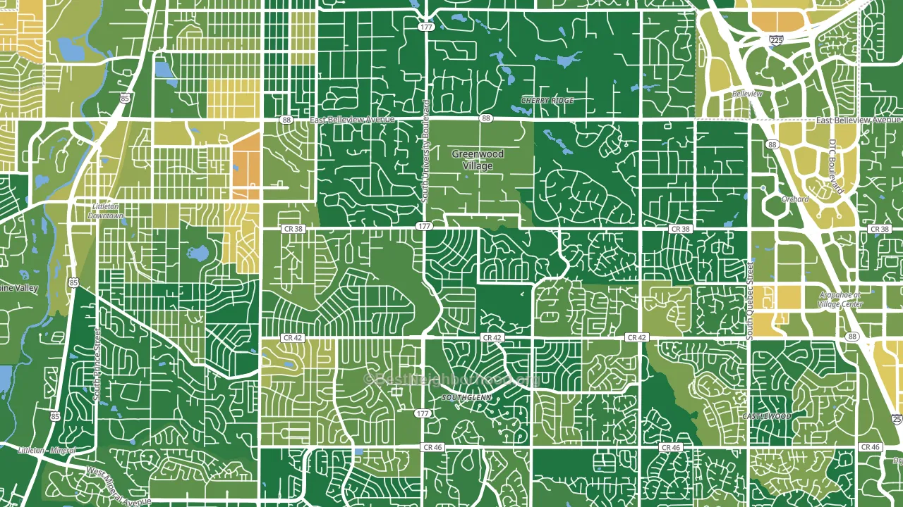 80121, CO block-group voter-turnout map