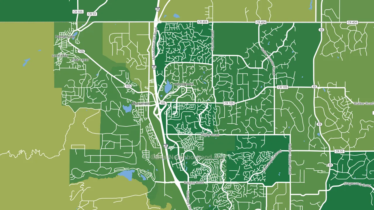 80132, CO block-group voter-turnout map