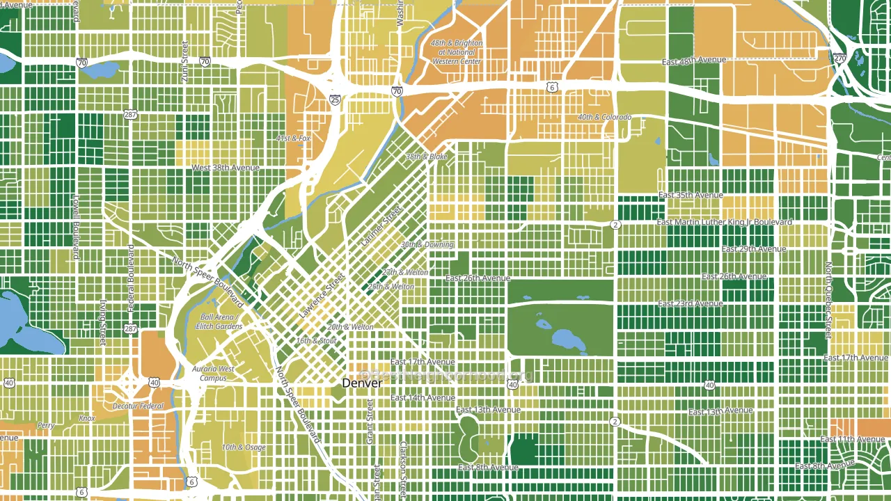 80205, CO block-group voter-turnout map
