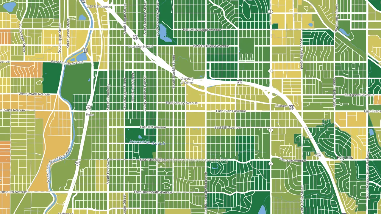 80210, CO block-group voter-turnout map
