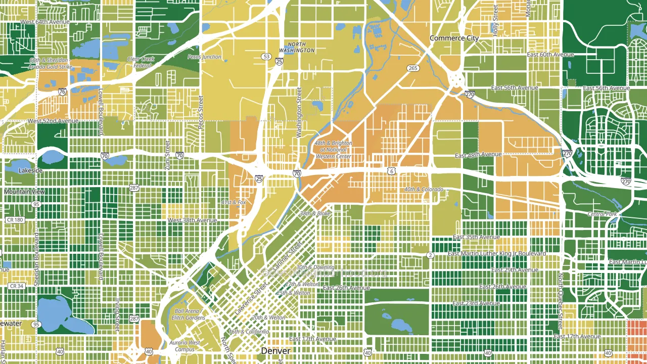 80216, CO block-group voter-turnout map