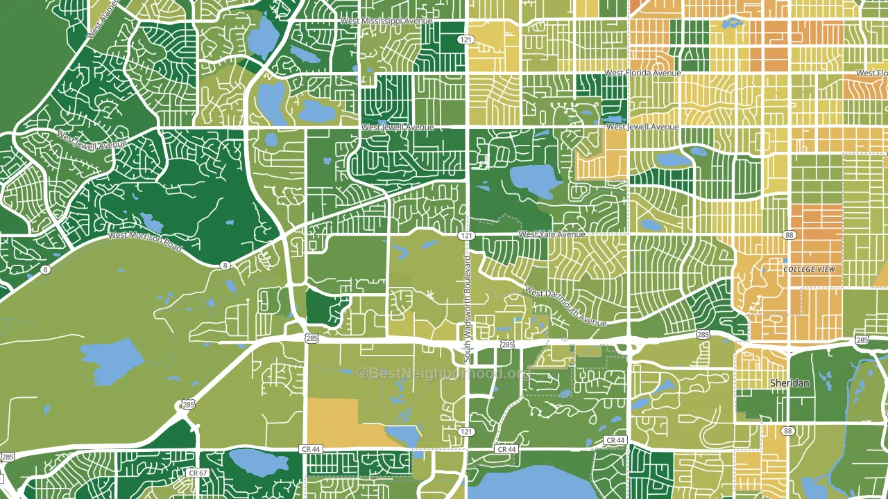 80227, CO block-group voter-turnout map