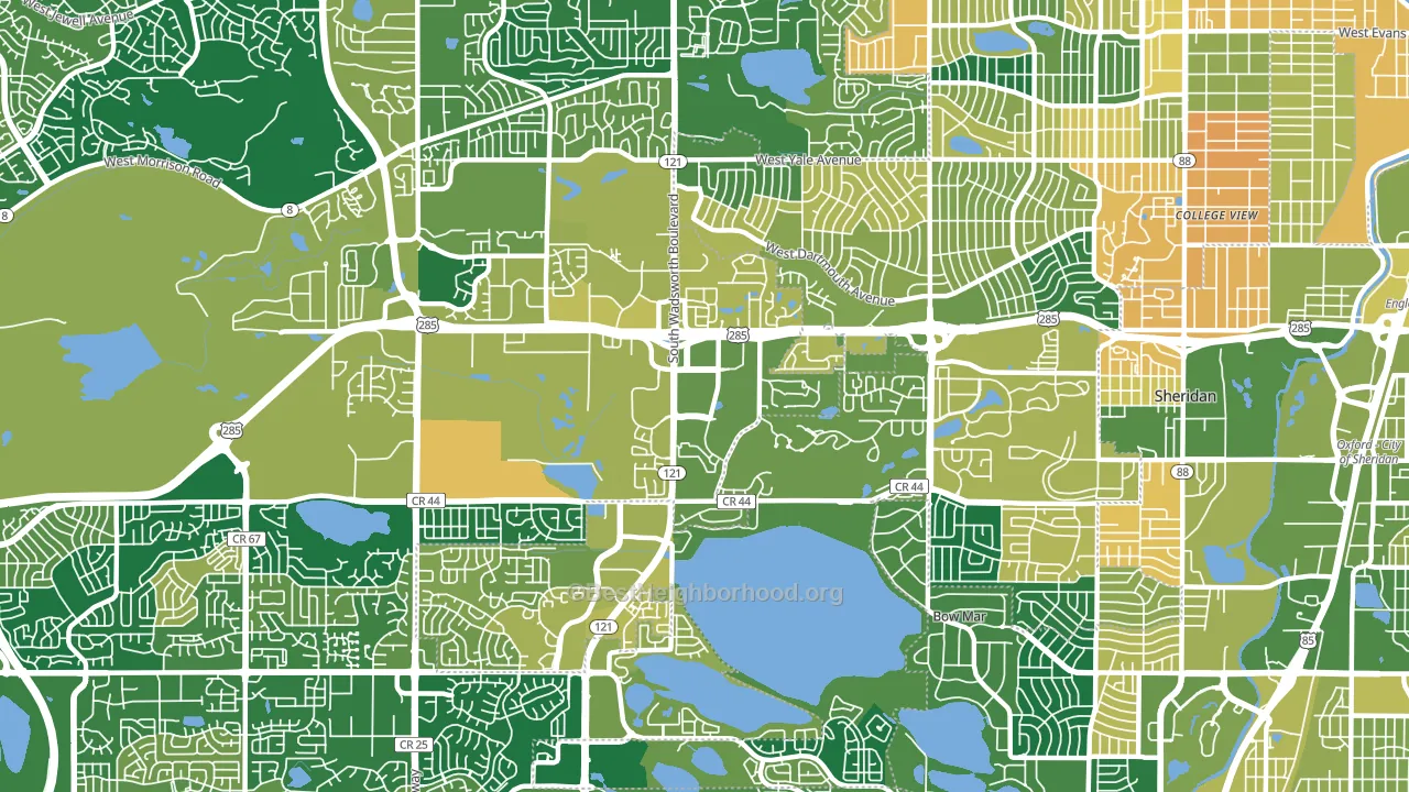 80235, CO block-group voter-turnout map