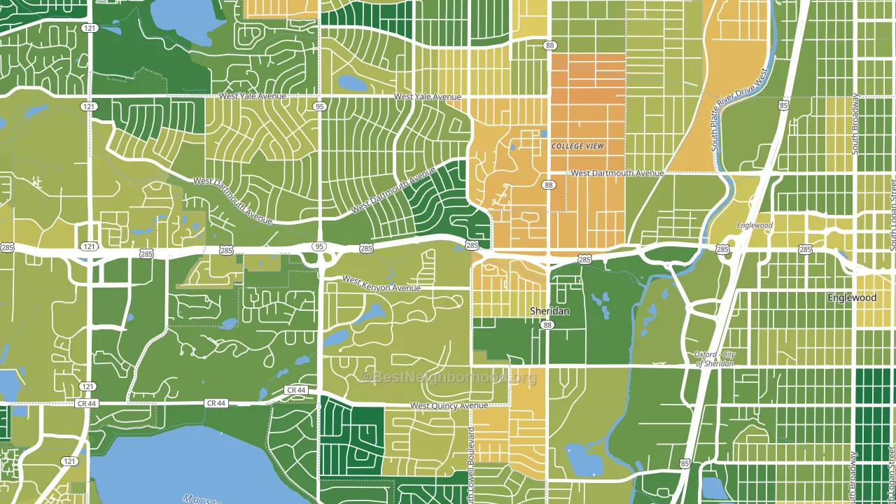 80236, CO block-group voter-turnout map