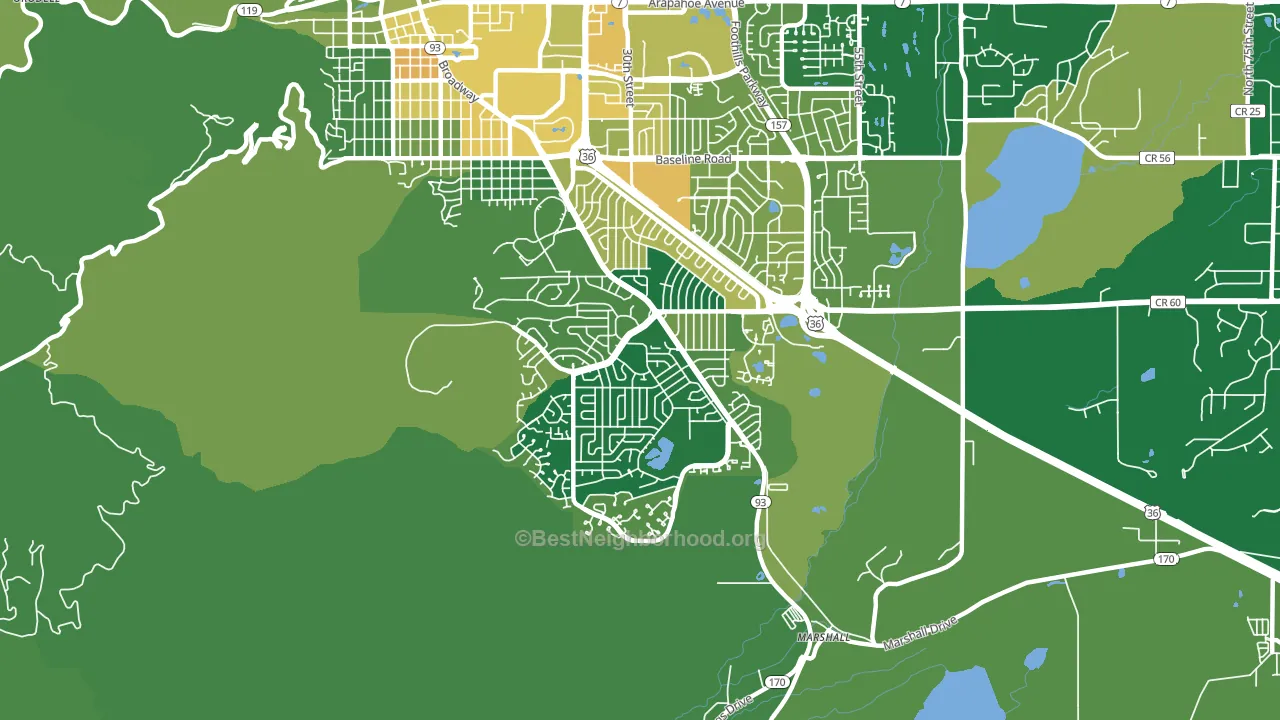 80305, CO block-group voter-turnout map