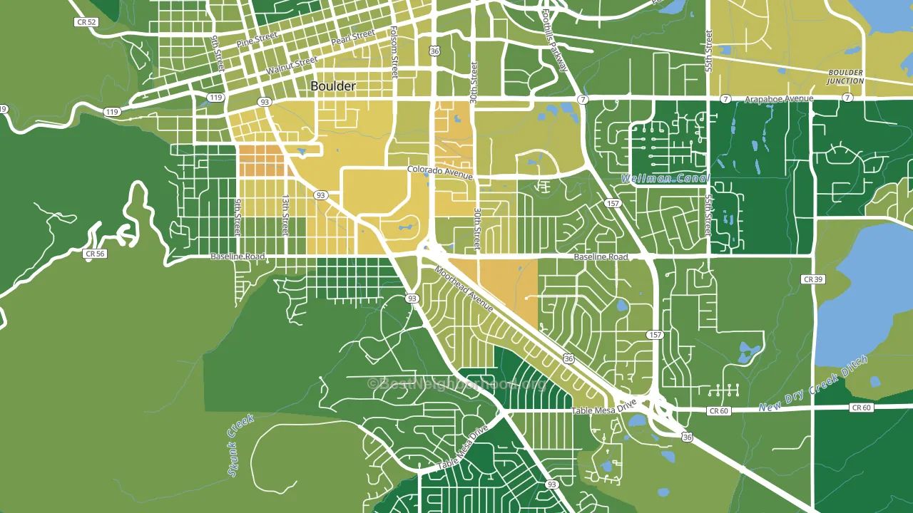 80310, CO block-group voter-turnout map
