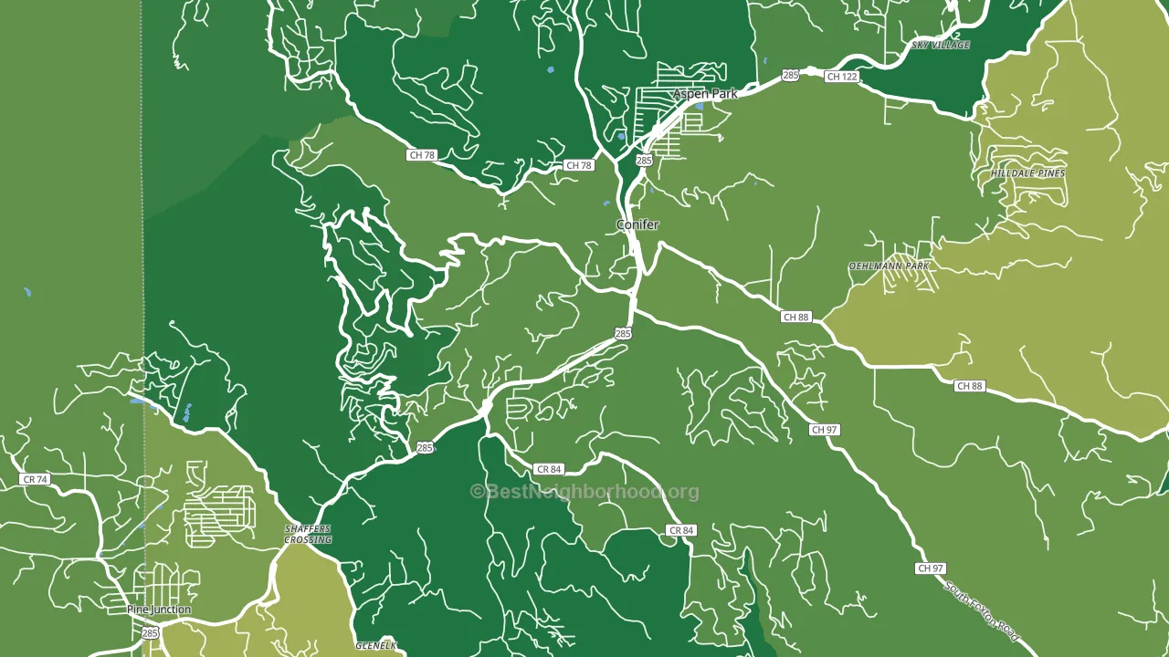 80433, CO block-group voter-turnout map