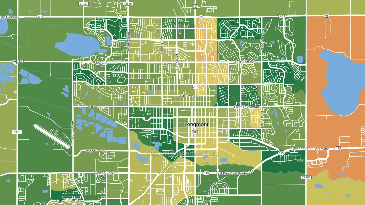 80501, CO block-group voter-turnout map