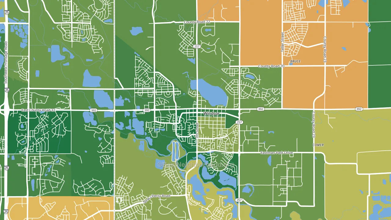 80550, CO block-group voter-turnout map