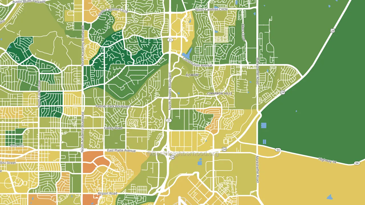 80915, CO block-group voter-turnout map