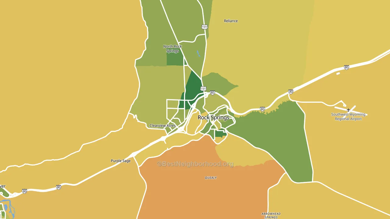 82901, WY block-group voter-turnout map