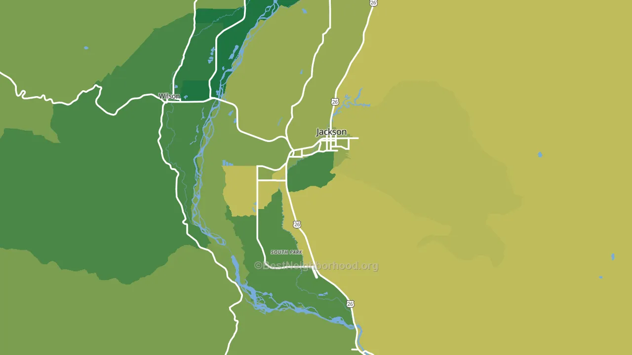 83001, WY block-group voter-turnout map