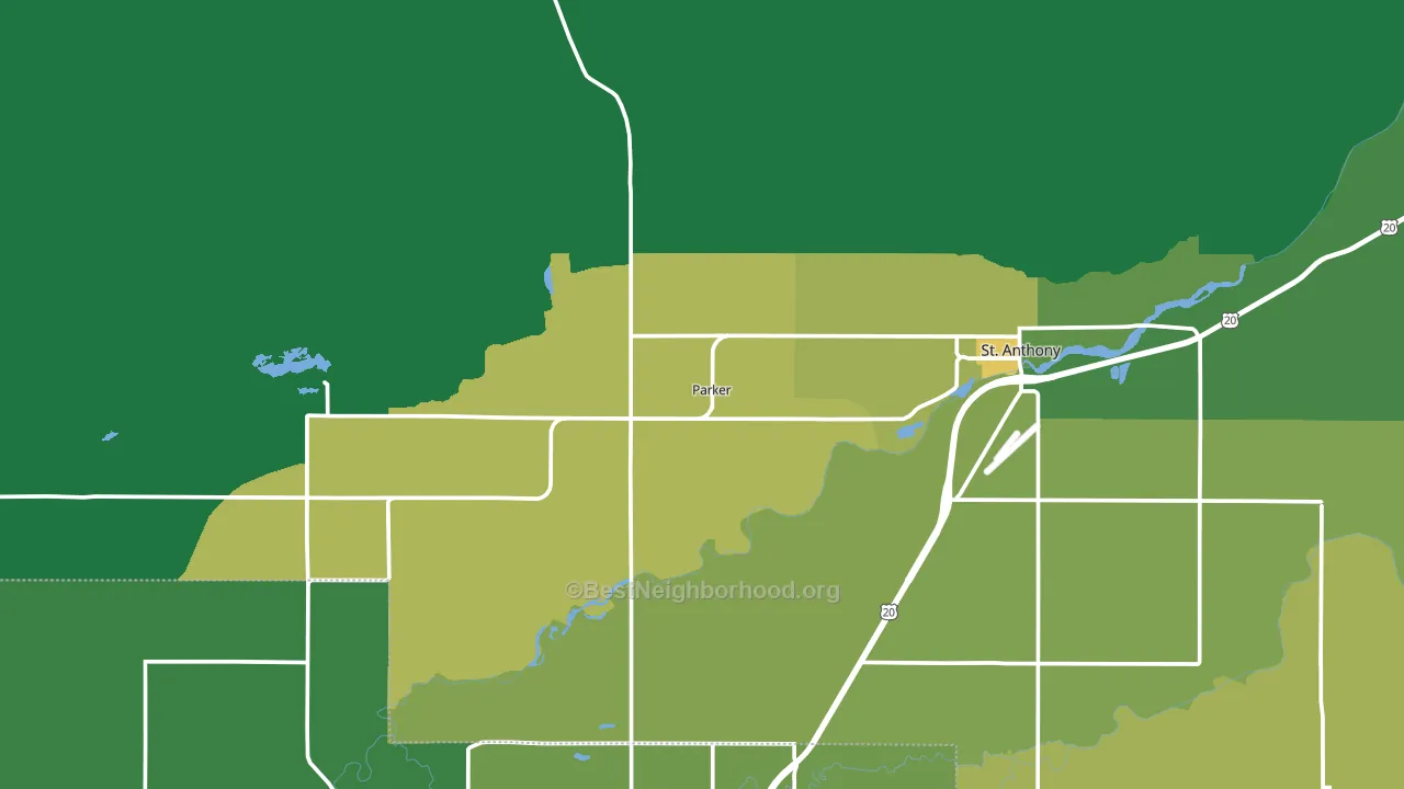 83438, ID block-group voter-turnout map