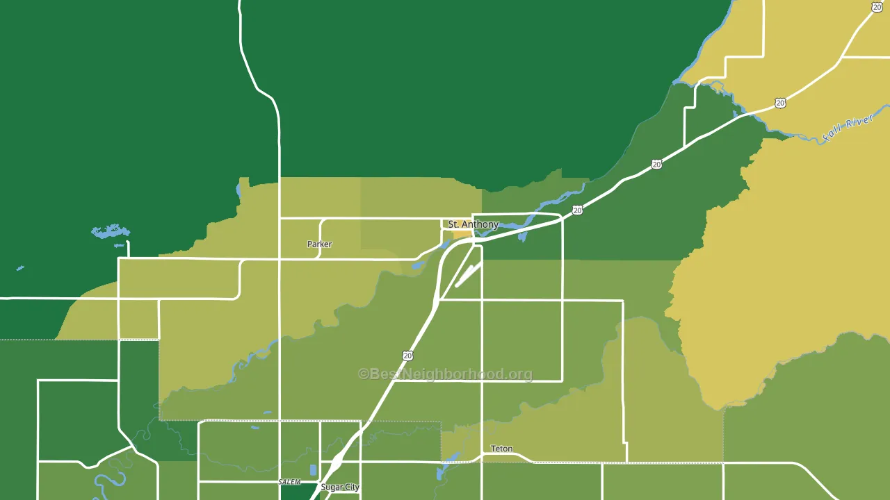 83445, ID block-group voter-turnout map