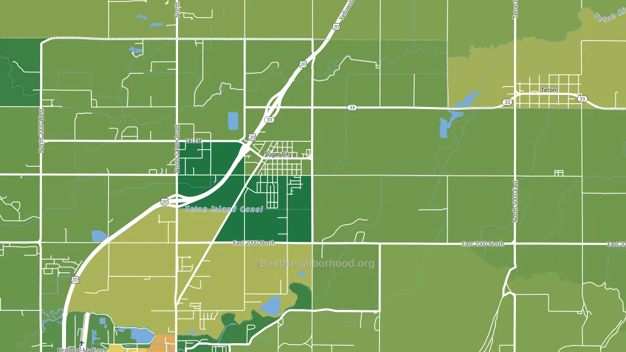 83448, ID block-group voter-turnout map