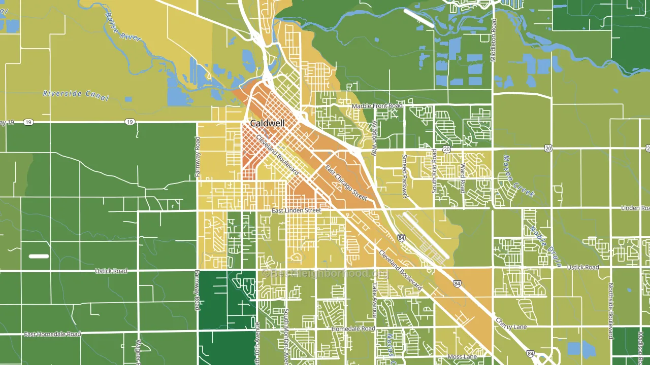 83605, ID block-group voter-turnout map