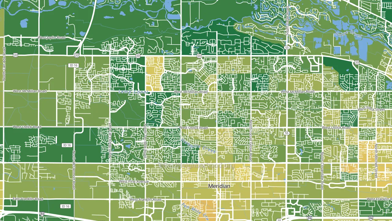 83646, ID block-group voter-turnout map