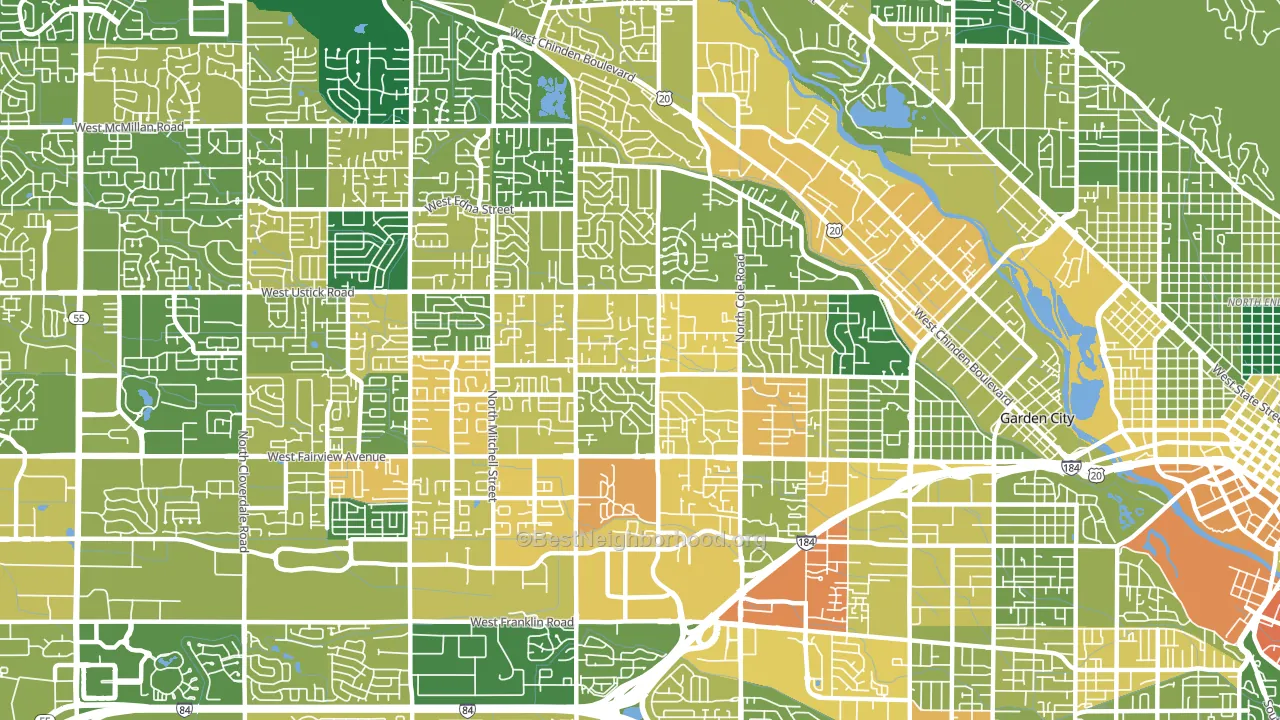 83704, ID block-group voter-turnout map