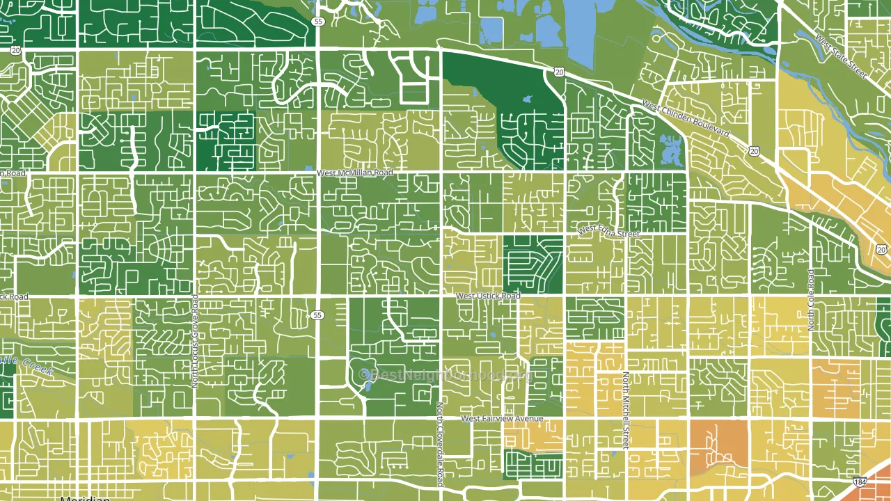 83713, ID block-group voter-turnout map