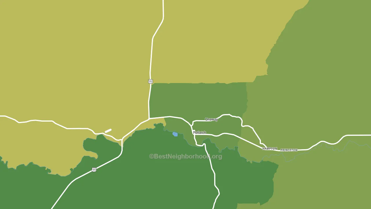 83855, ID block-group voter-turnout map