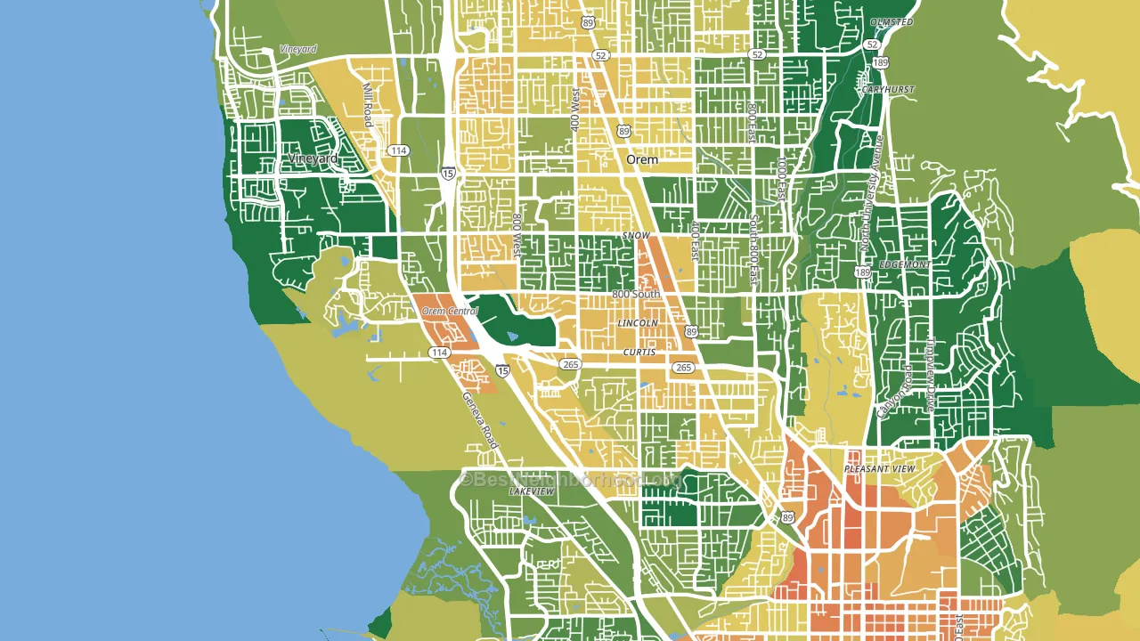 84058, UT block-group voter-turnout map