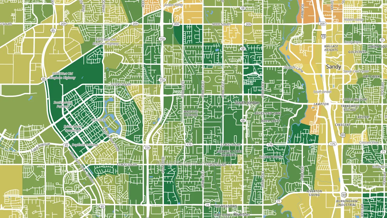 84095, UT block-group voter-turnout map